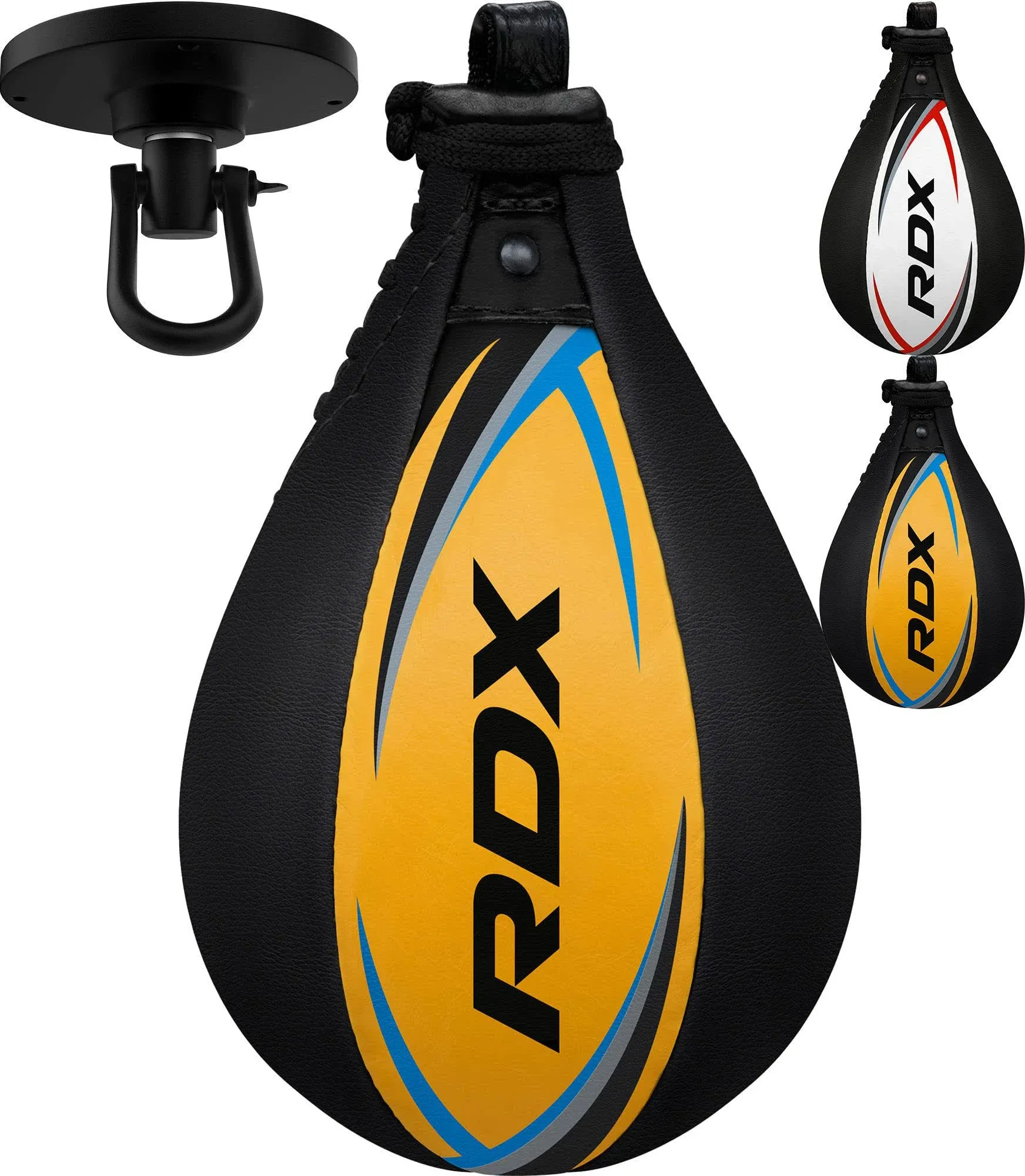 RDX Speed Bag Boxing Ball Hanging Swivel, Genuine Leather Dodge Striking Mount Kit Heavy Duty, Mma Muay Thai Punching Fitness Workout Kicking