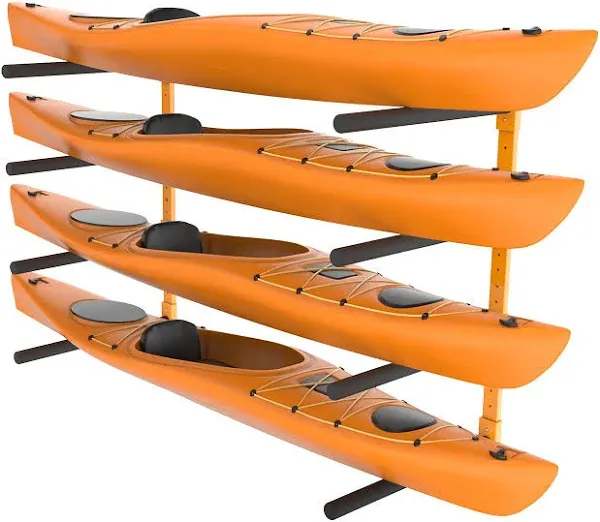 VEVOR Wall Kayak Storage Rack, 4-Capacity Wall Mounted Kayak Holders for Kayak C