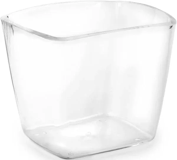 HUANG Acrylic Clear Square Mini Wastebasket Trash Can Bin