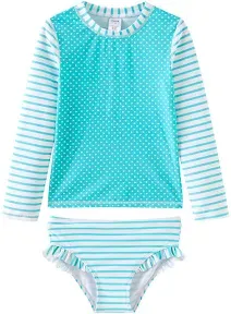 UMELOK Toddler and Little Girls Rash Guard Sets with Bikini Bottoms Swimwear