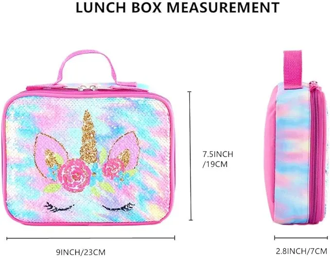 KK CRAFTS Sequin Rainbow Unicorn Lunch Box