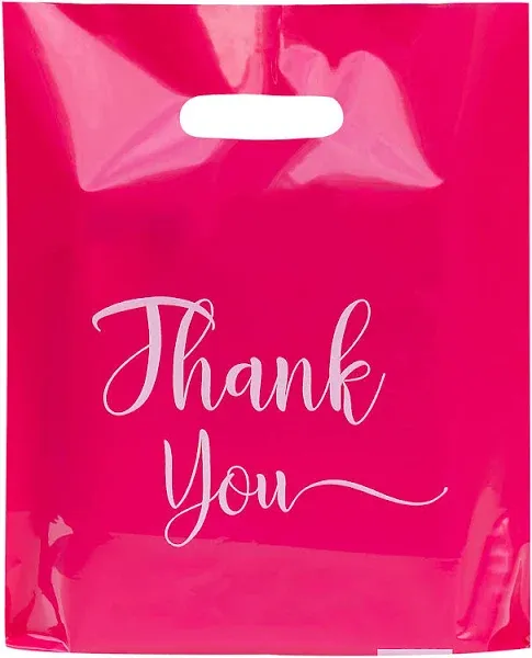 MLAFLY Thank You Bags for Business 100 Pack Plastic Bags