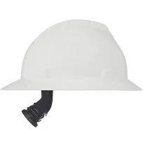 MSA V-Gard 475369 Slotted Full Brim Hard Hat  with Fas-Trak III Suspension White 1 Each