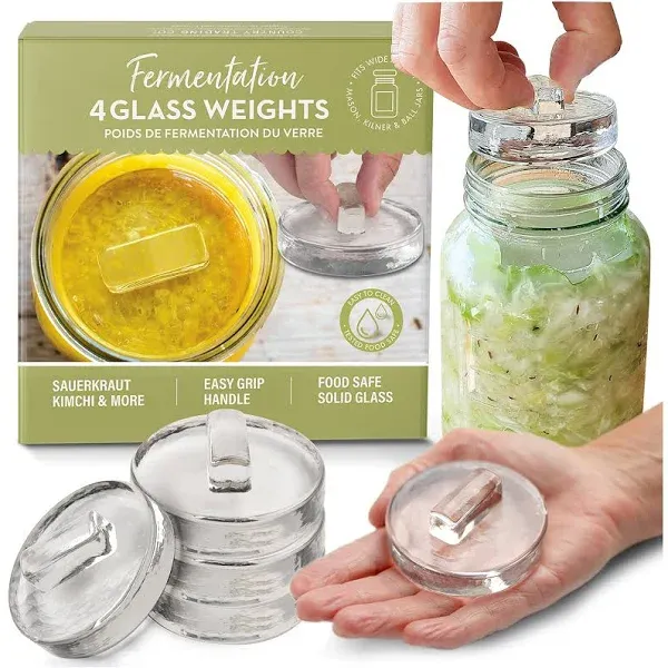 Country Trading Co. Glass Fermenting Weights for Vegetable Pickles