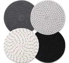 Trivets for Hot Dishes, Hot Pads for Kitchen, 7'' Trivets for Hot Pots and Pans, Pot Holders for Kitchen, Pot Holders Heat Resistant 4-Pcs, Trivets for Table, Kitchen Essentials for New Home