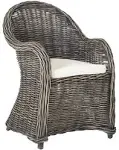 Safavieh Callista Black Wash Wicker Club Chair