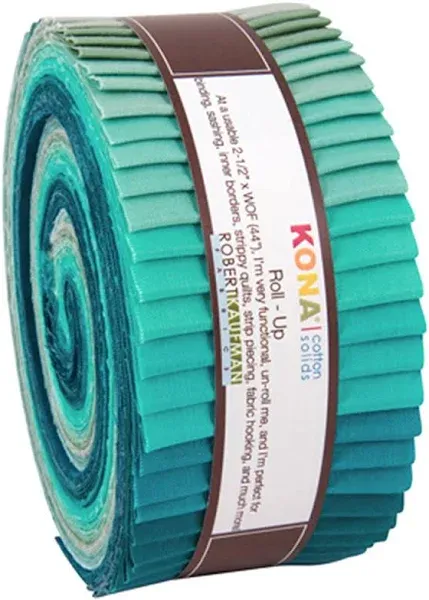 Jelly Roll Kona Cotton Solids Midnight Oasis Palette Fabric Roll-Ups M526.12