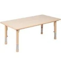 Flash Furniture Rectangular Plastic Height Adjustable Activity Table YU-YCY-060-RECT-TBL