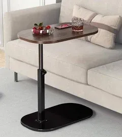 C Shaped Adjustable Height Side Table