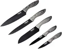 10-Piece  Stainless Steel Blades Faux Wood Knife Set