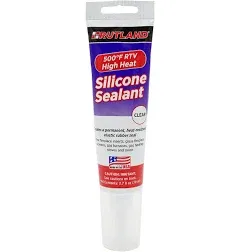 Rutland 500°F RTV High Heat Silicone, High Temperature Sealant, Clear, 2.7 oz Tube