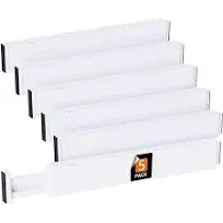 5 Pack Kitchen Drawer Dividers 2.36&#034; High, 11&#034;-17&#034; Adjustable Drawer Organizer f