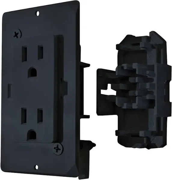 Diamond Group by Valterra DG15BKVP Decor Receptacle w/Cover-15A,12<wbr/>5V,Black