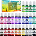 Alcohol Ink Set - 24 Vibrant Colors Alcohol-based Ink for Resin Petri Dish Ma...