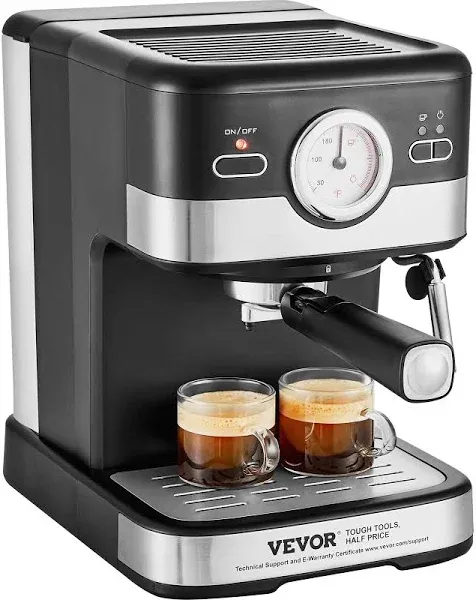 VEVOR Espresso Machine, 15 Bar Semi-Automatic Espresso Maker with Milk Frother S