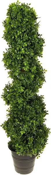 Nearly Natural Artificial Plants 48&#034; In/Outdoor Boxwood Spiral Topiary Green