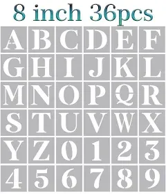 8 inch Large Letter Stencils Alphabet Stencils for Painting on Wood