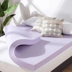 Mellow 4 inch Ventilated Memory Foam Mattress Topper with Lavender Infusion