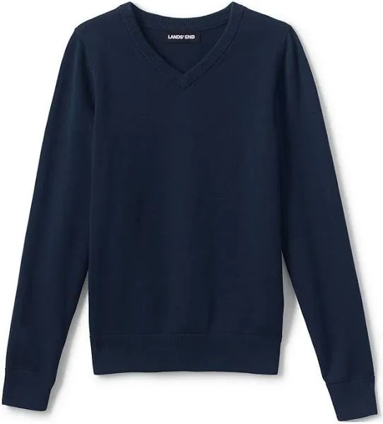 Lands' End Boys' Fine Gauge V-Neck Sweater