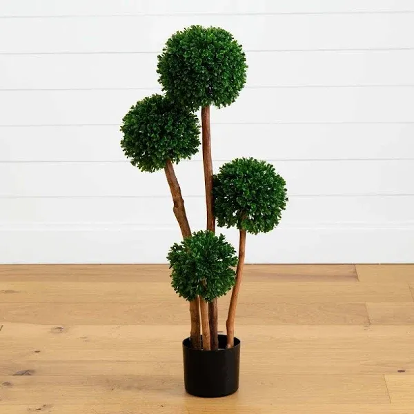 3' Boxwood Topiary Artificial Tree UV Resistant, Indoor/Outdoor - Contemporary - Artificial Plants And Trees - by Nearly Natural, Inc. | Houzz