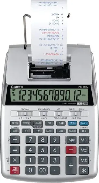 Canon P23-DHV-3 12-Digit Printing Calculator