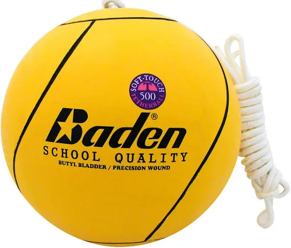 School Quality 100% Soft-Touch Tetherball Ball and Rope, Yellow