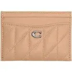 Coach Pillow Quilted Leather Card Case - Buff