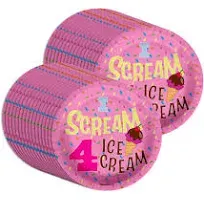 I Scream Four Ice Cream Birthday Party 9&quot; Dinner Plates 32 Count