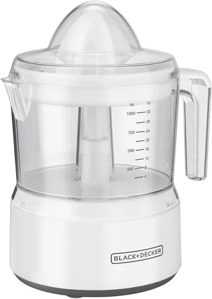 32oz Citrus Juicer with Self-reversing Cone, White