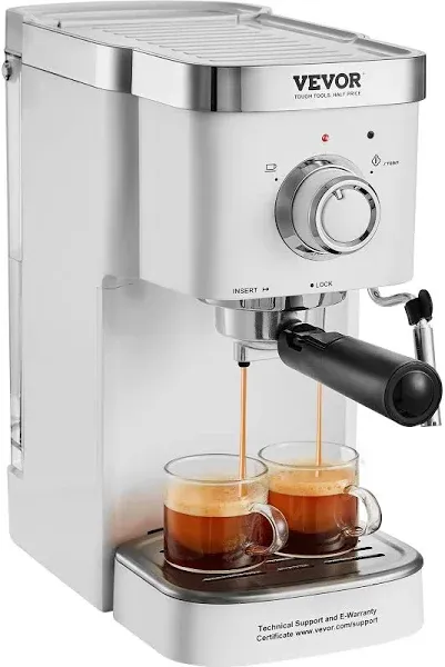 VEVOR Espresso Coffee Machine 15Bar Semi-Automatic Espresso Maker with Milk Frother Steam Wand