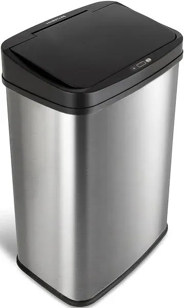 Steel Motion Sensor Trash Can - 13.2 Gallons Ninestars Color: Silver