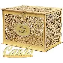 OurWarm Gold Wedding Card Box