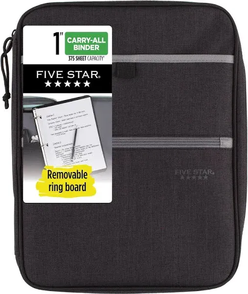 Five Star Carry-All Zipper Binder - 1" Binder Capacity - 225 Sheet Capacity