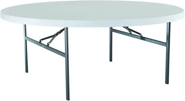 Lifetime 22673 72" Round White Granite Plastic Folding Table