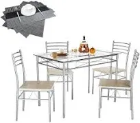 VECELO Kitchen Dining Room Table and Chairs