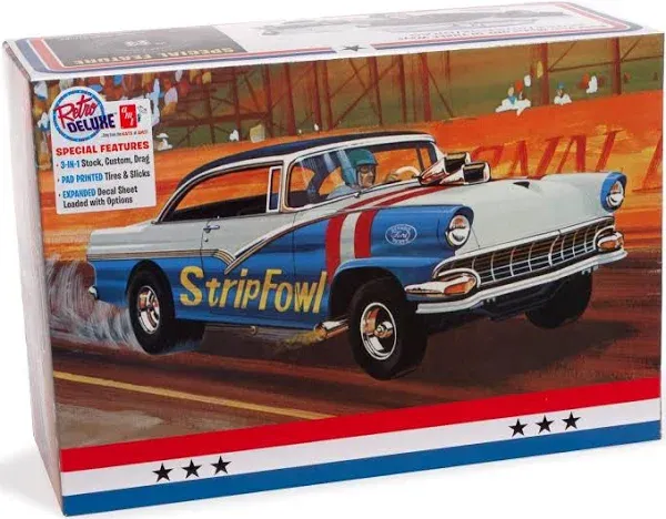 AMT 21881 1956 Ford Fairlane Stripfowl 3n1 KIT 1/25 McM Niob si box stained