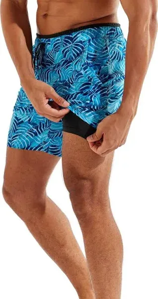 Men's Kahuna Swimming Shorts | Marine Blue/Mercury Sea Stripe