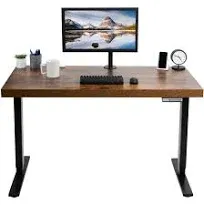  1B Series - Single Motor Electric Desk With Push Button Memory Controller Dark Walnut / White / 48" X 30" Solid Top