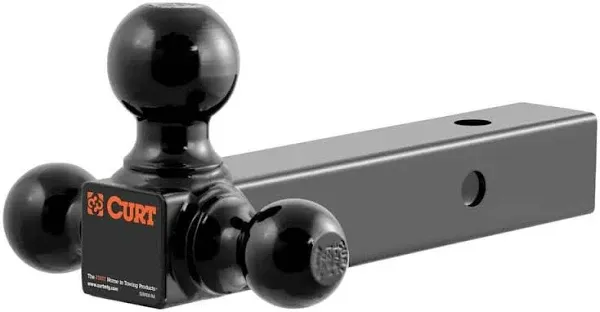 CURT 45652 Multi-Ball Trailer Hitch Ball Mount, 1-7/8, 2, 2-5/16-Inch Balls, Fits 2-Inch Receiver, 10,000 lbs