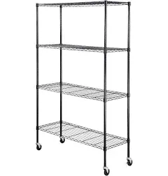 VEVOR 4-Tier Adjustable Storage Shelving Unit with Wheels