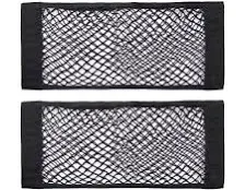 Universal Mesh Cargo Net Car Storage Net Wall Sticker Organizer Pouch Bag Storage Mesh Net for Car Trunk Storage Add On Organizers for Car Truck,24" x 9.5"(2 Packs with one Side Velcro)