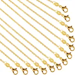 SANNIX 50 Pack Gold Plated Necklace Chains Cable Chain Necklace Bulk for Jewelry Making Supplies, 1.2mm 18 Inches