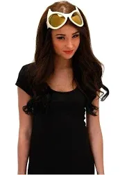 FUN Costumes White/Gold Cat Eye Goggles Adult