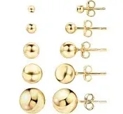 Barzel 18K Gold Plated Ball Stud Earrings