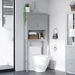 Over The Toilet Storage Tall Cabinet with Shelves Cupboard Bathroom Organizer