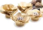 Handmade Fabric Truffle Cups | Truffle Liners | Truffle Wrappers | Fominhas | candy cups for chocolate | Forminhas de Brigadeiro | candy liners - Pack of 20 - Truffilio (Fabric, Camellia Gold)