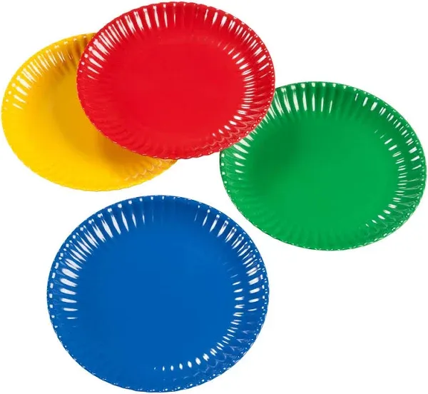 Melamine Colorful Reusable Picnic Plate Set of 4