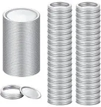 72Pcs Canning Lids with Rings Regular Mouth for Canning Jars, Ball,Kerr, Split Lids and Rings- Food Grade Material, 100% Fit & Airtight for Regular Mouth Jars (36Ring+36Lids for Regular Mouth)