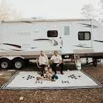 RV mat - Recycled Reversible Waterproof RV Rug - Camping Rugs for Outside You...