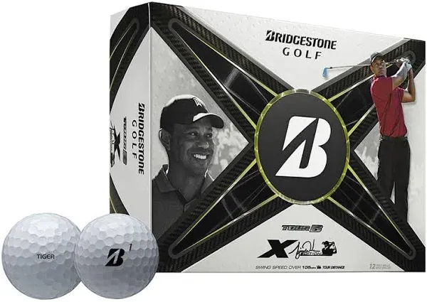 Bridgestone Tour B-X Tiger Woods Edition Golf Balls (White,12pk) 1 Dozen  2024